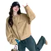 Moda Otoño 2026 Casual Elegante Adelgazante Juvenil Simple Alta Calidad Chaqueta de Gamuza