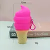 Suministro Directo Transfronterizo Colgante Billetera de Silicona para Monedas Lindo Cierre de Helado Bolso para Llaves de Moda Bolso para Auriculares Billetera para Monedas