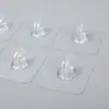 Prateleira de Armazenamento Gancho de Plástico Espesso para Remendos Gancho Adesivo Transparente com Fivela para Cartas Multifuncional Fixado na Parede Sem Perfuração