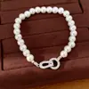 Pulsera redonda de perlas y circonitas estilo vintage francés, pulsera simple y de moda estilo palacio, lujo ligero con un toque de alta gama