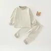Conjunto Separado de Top de Manga Larga y Pantalones para Bebé Estilo Otoño Primavera Ropa Base Otoño Invierno para Bebé Pijamas para Niños Niñas Ropa para el Hogar