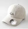 Gorra de Béisbol Unisex de Ala Suave, Color Liso, Bordado de Cara Sonriente Simple, Sombrero de Pico de Pato Versátil y a la Moda para Uso Casual y Protección Solar