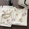 Novo Conjunto de Pijama Feminino de Algodão Nuvem Verão Manga Curta Gola Redonda Casual Plus Size Solto Roupa de Casa Feminina Peça Externa