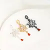 Pendente de Lótus com Gotejamento de Óleo Preenchido com Ouro 14K que Preserva a Cor Pulseira de Cristal DIY Feita à Mão Acessórios de Joias com Contas Pingente