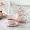 Conjunto Criativo de Xícara e Pires de Cerâmica Marmorizada Borda Dourada Café Chá da Tarde Inglês Perfumado Xícara e Pires Nórdico Presente Empresarial