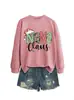 Amazon Wish comércio exterior transfronteiriço moda europeia e americana divertida feminina Nana Claus chapéu de Natal de bolinhas moletom