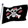 Bandera pirata de calavera y tibias cruzadas de Halloween con cóndor, bisonte, lobo, motivos náuticos poliéster 100D doble cara