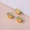Cuentas Espaciadoras de Flor de Loto Caqui con Goteo de Aceite Chapadas en Oro Antiguo para Pulsera Collar Hecho a Mano Joyería Colgante Cuentas Sueltas Accesorios