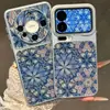 Flor de Mandala Azul Retro Aplicable a Cambio Instantáneo iPhone 18 Pro Max Funda de Teléfono Galvanizada Apple 17 Funda Protectora 16