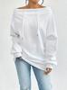 Moda Europea y Americana para Mujer Otoño e Invierno 2026 Estilo Nuevo Transfronterizo Sexy Hombros Descubiertos Cordón Un Hombro Suelto Top Sudadera para Mujer