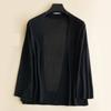 Novo Cardigan de Malha Grande Tamanho Primavera e Verão Feminino Seda de Gelo Estilo Coreano Slim Fit Curto Protetor Solar de Verão Jaqueta Fina