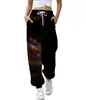 Calça Harem Feminina Estampada Digitalmente em 3D com Duas Cores, Casual Esportiva, com Cordão e Elástico no Tornozelo, Roupas Femininas Outono 2021 Nova
