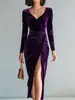 Vestido Bodycon Assimétrico Elegante Sexy de Gola V Justo, Nova Moda Feminina Europeia e Americana Transfronteiriça 2026 Amazon