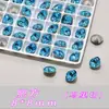 Rhinestones Mixtos K9 de Alta Calidad para Uñas, Rhinestones Brillantes Irregulares de Forma Irregular, Facetados Múltiples, Imitación Azul, Rhinestones Grandes para Uñas