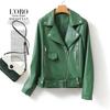 Chaqueta de Piel para Mujer, Estilo Corto, Blanco Crudo, Elegante Chaqueta de Cuero Biker, Nueva Moda Otoño e Invierno Chaqueta de Piel para Mujer
