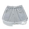Shorts Deportivos Azules Holgados para Mujer Verano Delgados Estilo Americano Pantalones Triples para Casa Fitness Casual Pierna Ancha 9112