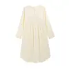 Vestido de Maternidad para Todas las Estaciones, Vestido de Maternidad de Manga Larga Postparto, Vestido de Algodón Puro Antibacteriano para Casa, Vestido de Lactancia