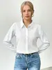 Camisa de Color Sólido de Alta Gama para Mujer de Moda Transfronteriza con Cuello Campana, Mangas Largas y Caída Suelta, Adecuada para Ropa de Capas Diaria y Atuendos para Ir al Trabajo