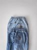 Jeans rectos de doble bolsillo estilo Ins coreano Primavera Pantalones casuales versátiles para hombre y mujer Pantalones para niños con banda elástica