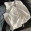 Temperamento linho branco calça de mão feminina corte relaxado casual alta qualidade forrada reta calça casual primavera e verão