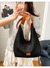 Bolso Tote de Punto Calado Transfronterizo de Primavera y Verano para Mujer 2025 Nuevo Bolso Tejido Casual Portátil Bolso Bandolera de Gran Capacidad