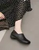 YsshadiR couro genuíno coleção outono nova, sapatos femininos slip-on com bico fechado, salto grosso, sola macia, antiderrapante, simples e versátil
