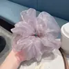 Scrunchie Grande de Malla con Pedrería Estilo Coreano Cielo Estrellado Elegante de Alta Gama Goma para el Cabello Nuevo Accesorio para Peinados 2026