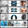 Dispositivo Inteligente EMS Abdominal Transfronterizo, Máquina de Ejercicio en Casa de 6 Piezas para Músculos Abdominales, Quema de Grasa, Equipo de Fitness para Personas Perezosas, Almohadillas para Músculos Abdominales