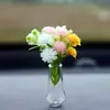 Vaso de Flores Pequeno Estilo Healing Peça de Decoração para Interior de Carro, Planta Verde para Tela do Painel do Carro, Decoração de Carro para Mulheres