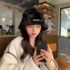 Sombrero para Mujer Otoño e Invierno Nuevo Invierno Felpa Sombrero de Pescador Cubeta Mostrando Cara Pequeño Retro Combinable Cálido Sombrero de Lana Moderno