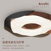 Lámpara de Techo para Dormitorio Estilo Francés de Mediados de Siglo Color Grano de Madera de Nogal Lámparas LED Creativas Tipo Galleta para Dormitorio Principal, Estudio, Protección Ocular