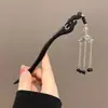 Grampo de Cabelo de Ébano Estilo Antigo com Borlas de Alta Qualidade, Adequado para Vestidos Chineses Tradicionais, Hanfu e Acessórios de Penteado