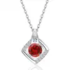 Colar de Prata Esterlina S925 Europeu e Americano Transfronteiriço Quadrado Moderno Versátil Doze Pedras do Zodíaco Leve Luxo Amazon