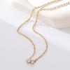 Cadena Clavicular Hanmei Collar Doble Diamante para Mujer Popular Personalidad Lujo Ligero Moda Elegante Acero Inoxidable Chapado 18K Combinable