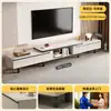 Mueble de TV para sala de estar, modelo nuevo 2026, diseño moderno y minimalista, adecuado para apartamentos pequeños, con una mesa de centro de losa de roca y una combinación de mueble de TV extensible