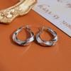 Pendientes de aro de plata estilo retro europeo y americano, anillo Mobius, moda de alta gama, aro liso, estilo frío, pendientes simples