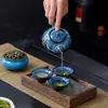 Horno Cambiante Kung Fu Cerámica Juego de Té de Viaje Traje Taza Expresa Bolsa de Cuero Portátil para Exteriores Regalo de Acompañamiento de Negocios Logotipo