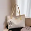 Bolsa de ombro casual estampada fofa, elegante e moderna, grande capacidade, adequada para o trajeto diário, bolsa tote versátil para underarm para mulheres, design simples