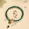 Nova Pulseira Corajosa de Malaquita Citrino Estilo Chinês Feminina Nicho Alto Grau Sensação Ferradura Caracol Pérola de Água Doce Pulseira Joia