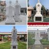 Estátua de Confúcio em Mármore no Campus, Escultura de Confúcio em Pedra na Entrada da Escola, Escultura em Pedra de Granito de Confúcio