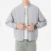 Chaqueta exterior de moda estilo americano para hombre, nueva versión coreana de primavera y otoño, simple, holgada, casual, abrigo con cuello de béisbol con cremallera para hombre
