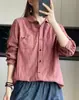 Camisa de Rayas para Mujer Primavera 2026, Diseño Nuevo, Única y Distintiva, Bolsillo Único, Corte Holgado, Manga Larga, Camisa de Botones