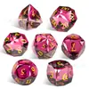 Nuevo Juego Multifacético de Dungeons and Dragons Set de 7 Piezas de Cristal de Vidrio Rojo Rosa Dados de Gema Dnd