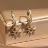 Lote mixto de varios estilos aretes de oro para mujer con colgante geométrico de circón microincrustado joyería de oreja de nicho de alta gama