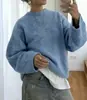 Suéter para Mujer 2026 Otoño/Invierno Nuevo Transfronterizo Cuello Redondo Tejido Superior Color Sólido Corte Holgado Talla Grande Suéter sin Mangas para Mujer