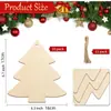 Nuevos 10 piezas adornos de Navidad de madera DIY etiquetas de madera en blanco sin terminar para pintar