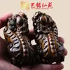 Peça de Mão Pixiu Entalhada em Pau-Rosa para Mesa de Escritório em Casa, Ornamentos de Artesanato em Madeira