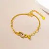 Pulsera de Moneda de Zirconia Chapada en Oro Vietnamita para Mujer, Joyería de Moneda de Cobre Brillante Transfronteriza con un Diseño Único, Color Duradero, Fabricante de Joyería