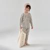 J043 Pijama para niños Conjunto de dos piezas Diseño ZYZ Lana Pull Frame Ropa para el hogar Clase A Grueso Traje de ropa interior para niños