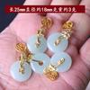 Aceite Conservador de Color Antiguo Goteo Jade Xiangyun Mariposa Jade de Imitación Vidrio Hebilla de Jade Hebilla de Seguridad Hecha a Mano Accesorios de Bricolaje